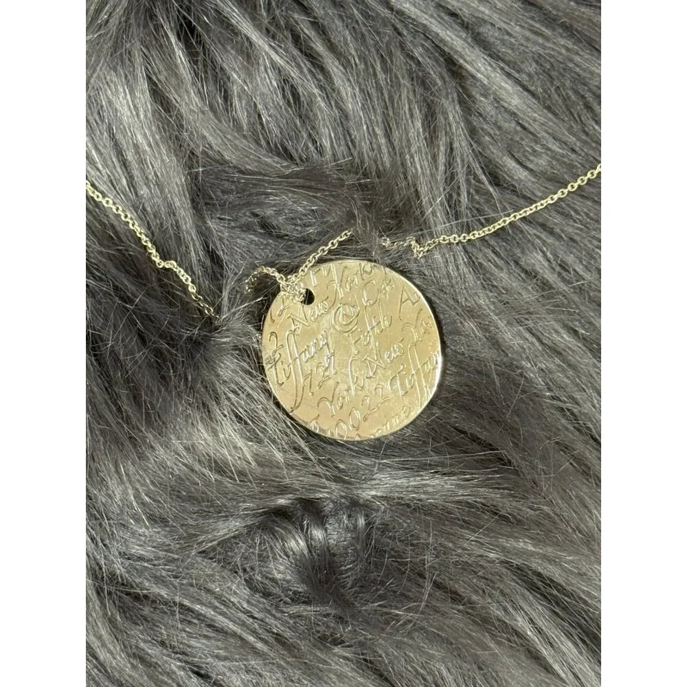 T&Co. 925 Script Circle Pendant‎ Necklace